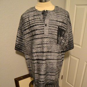 VINTAGE PRINT 2 PCS MEN'S ( DRAWSTRING SHORT PANT) DASHIKI OUT-FIT - NEW